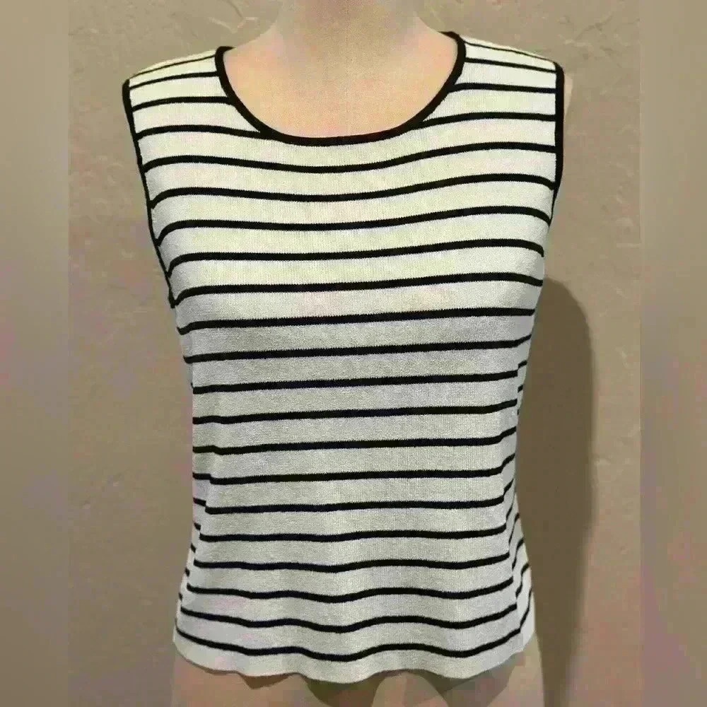 Vintage Fred‎ David Knit Striped Vest Sz M